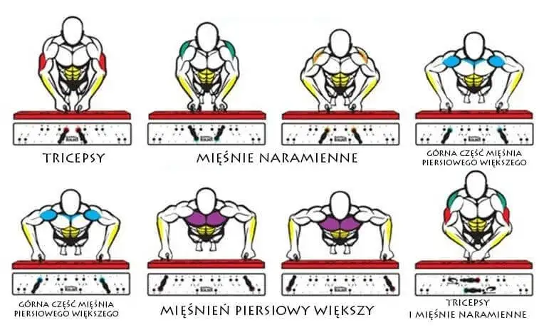 różne warianty pompek
