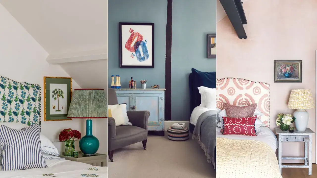 Inspiracje, jak zmienić wystr&oacute;j pokoju tanim kosztem: kolorowe tekstylia, odnowione meble i sztuka.