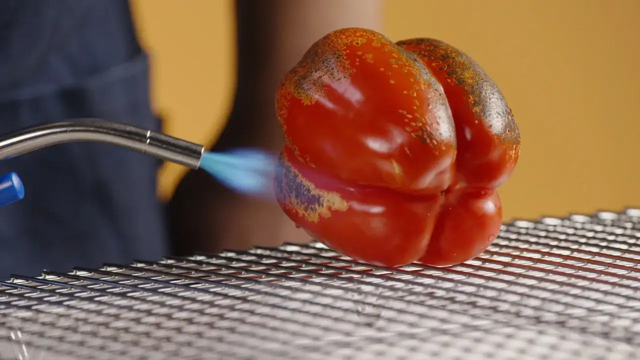poivrons en train de suer après cuisson