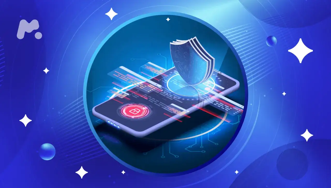 Bezpieczne aplikacje do poznawania ludzi dla nastolatków. Telefon z tarczą ochronną i ikoną kłódki symbolizuje bezpieczeństwo w cyfrowym świecie.