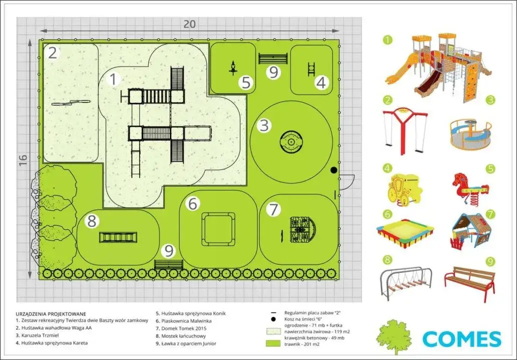 Projekt placu zabaw DIY schemat
