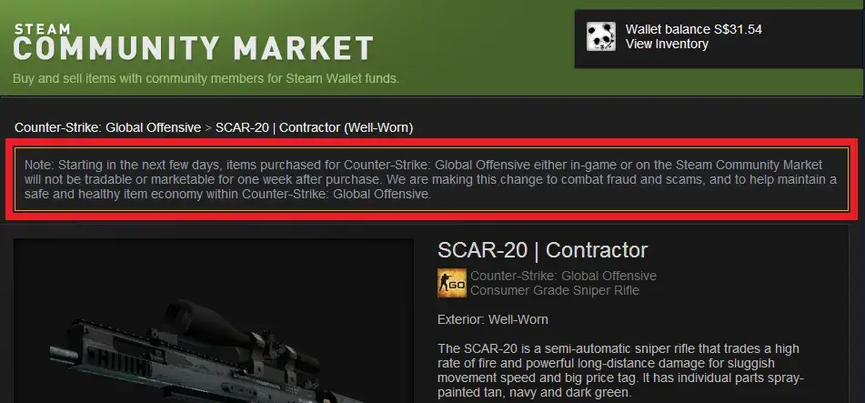 Steam Market CSGO skins trading