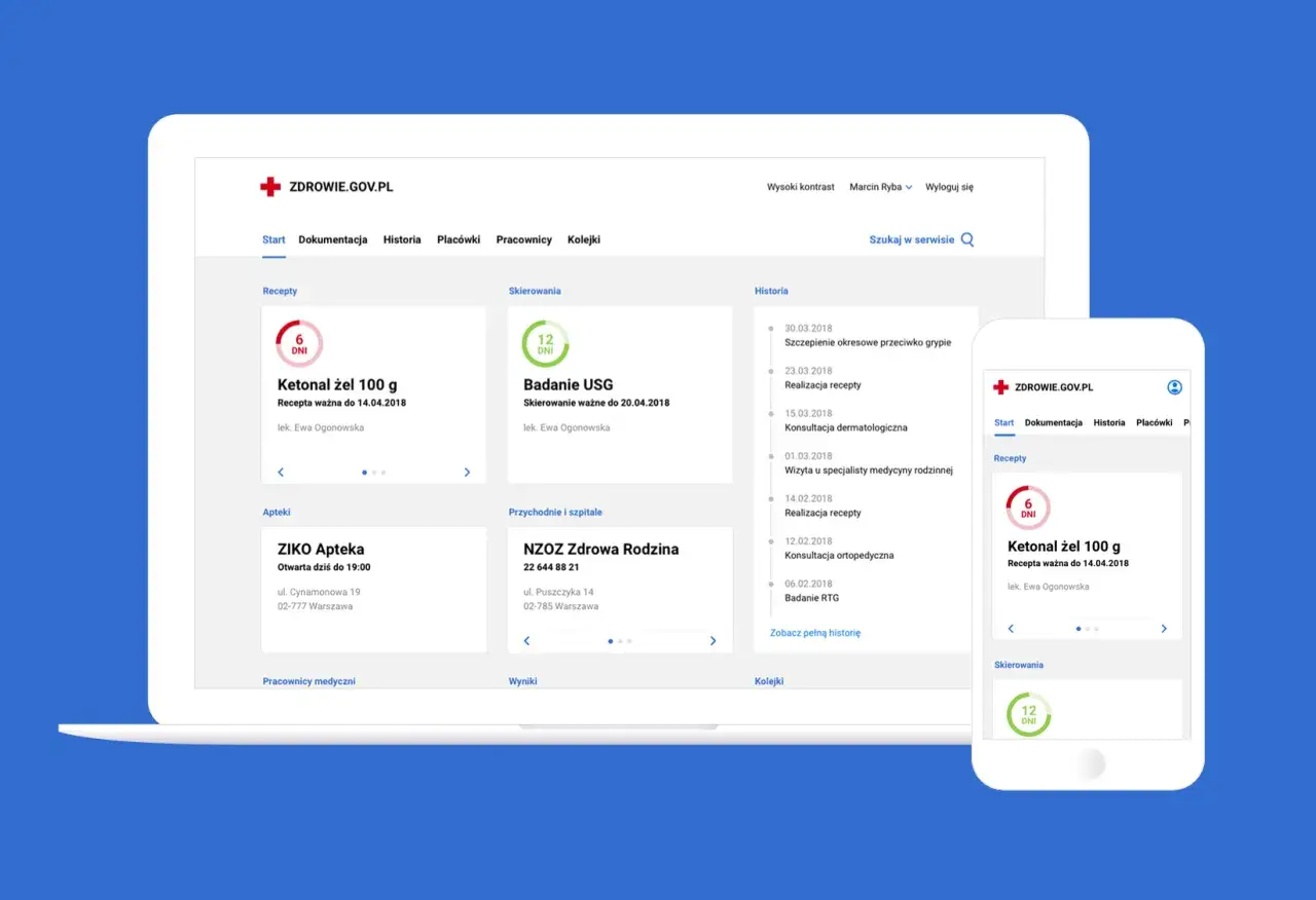 Internetowe Konto Pacjenta interfejs