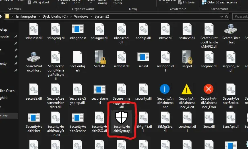 ikona antywirusa zasobnik systemowy Windows 10