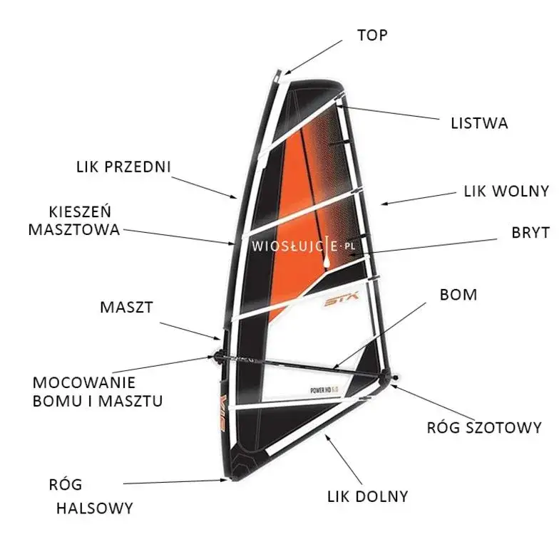 budowa żagla windsurfingowego schemat