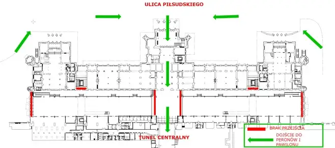 Mapa dojścia Dworzec PKP Wrocław do Wroclavia