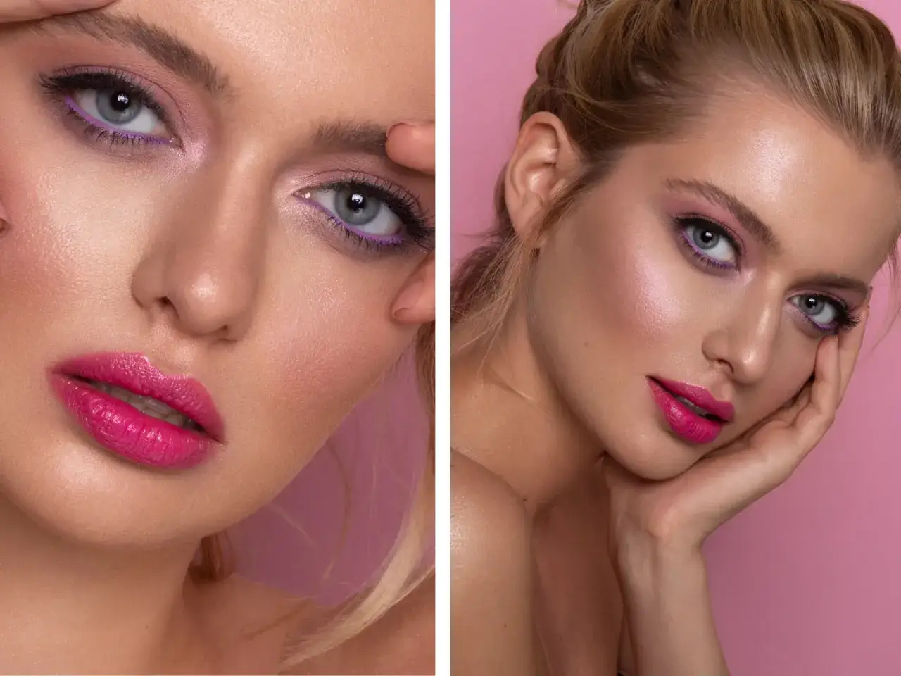 przykłady makijaży z rozświetlającymi cieniami do powiek