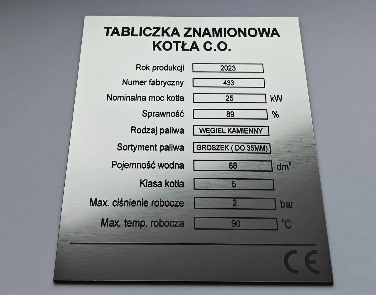 Tabliczka znamionowa kotła co szukać