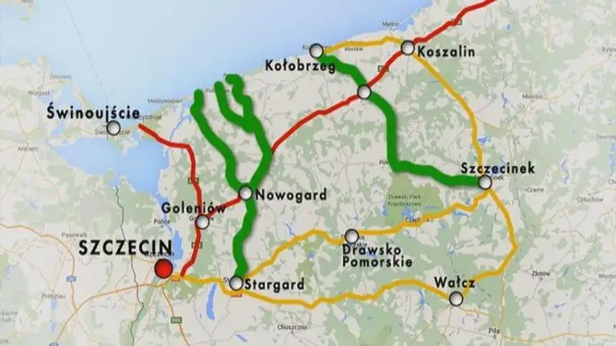 Mapa dojazdu Szczecin nad morze