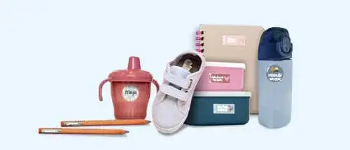 przykłady oznaczonych ubrań i akcesori&oacute;w dziecięcych