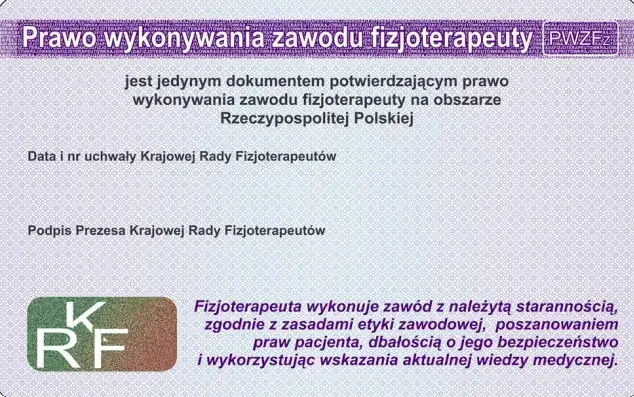 dokumenty prawne fizjoterapeuta
