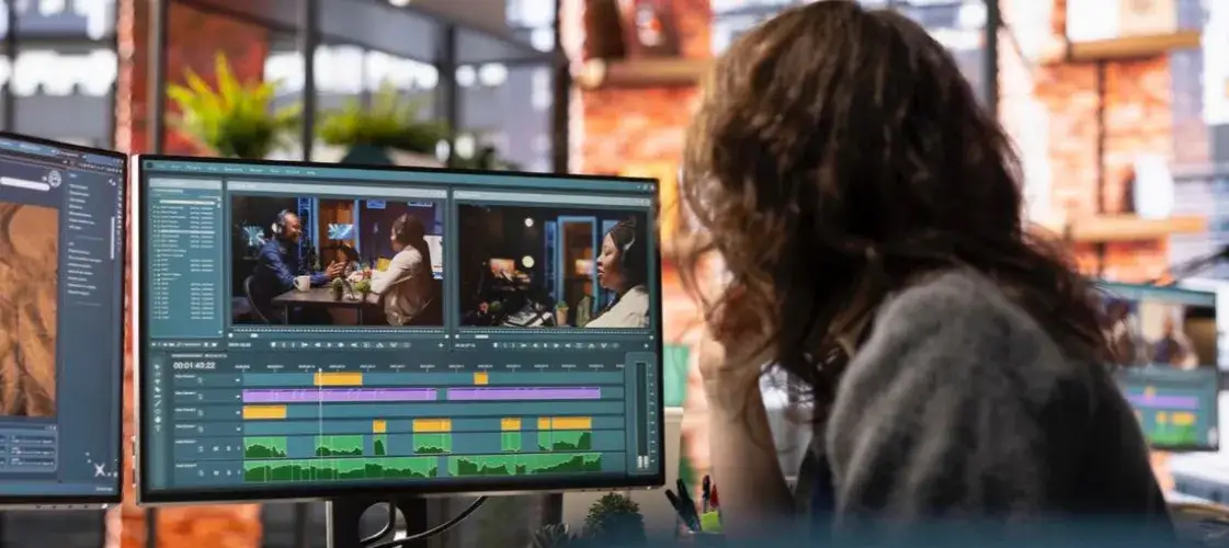 reżyser filmowy w montażowni edycja filmu