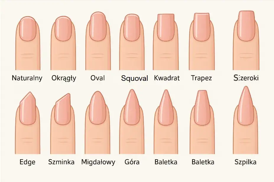 kształt paznokci kwadratowy a squoval por&oacute;wnanie