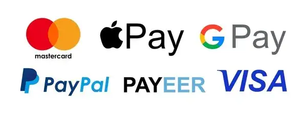 logo paypal google pay apple pay blik