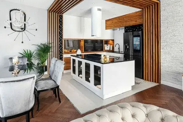 Lamele ścienne w kuchni aranżacje