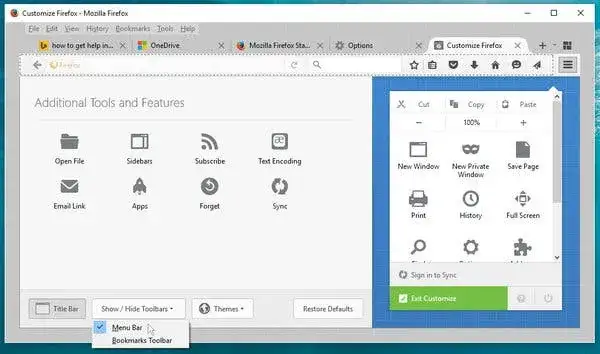 Firefox menu pomoc o programie firefox