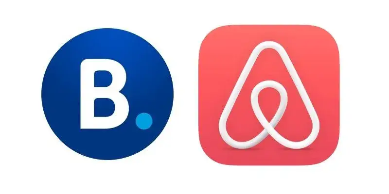 Logotypy Booking.com i Airbnb