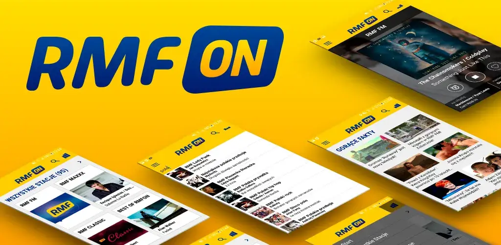 Ekran smartfona z otwartą aplikacją RMF ON