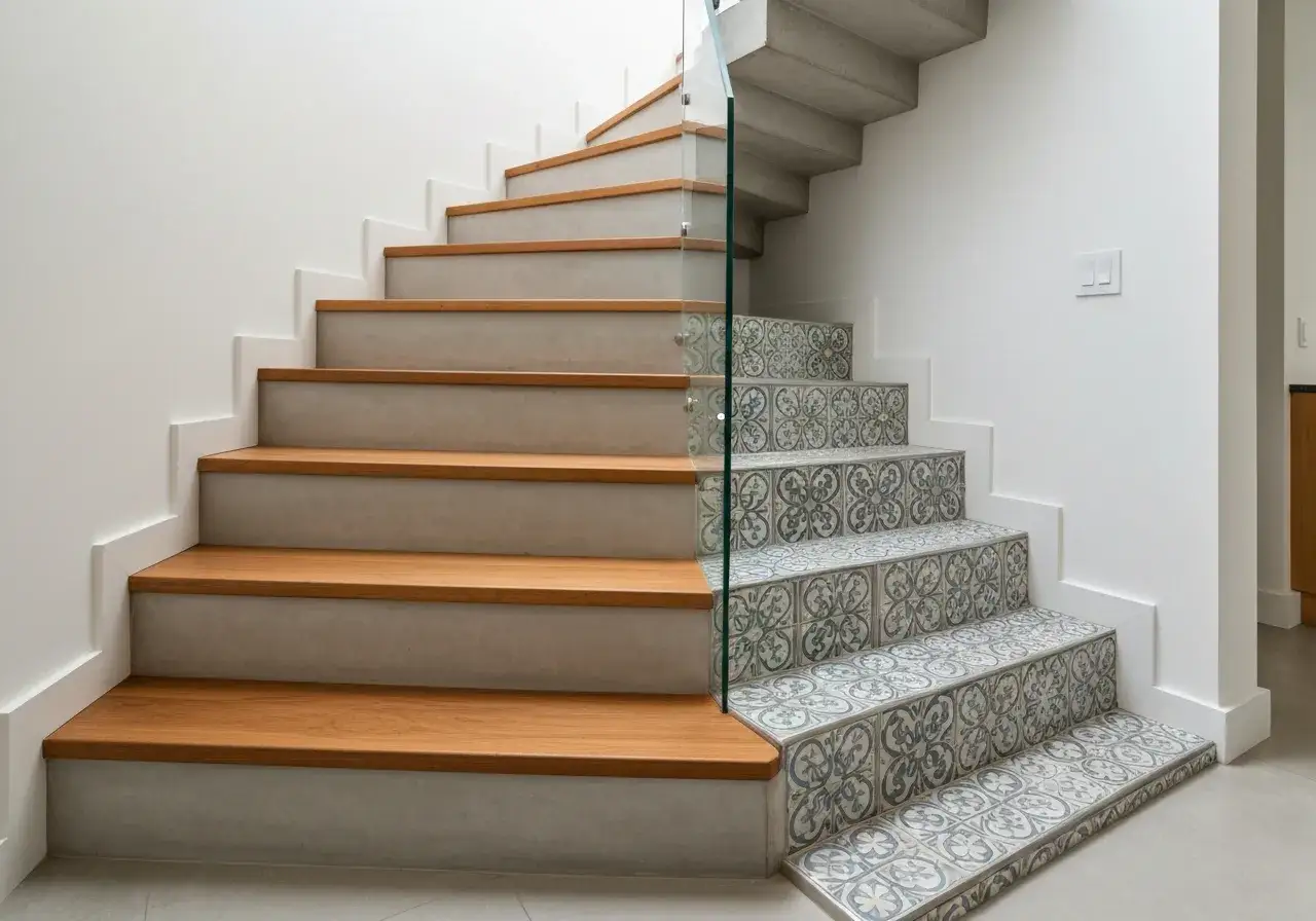 wykończone schody betonowe w nowoczesnym wnętrzu