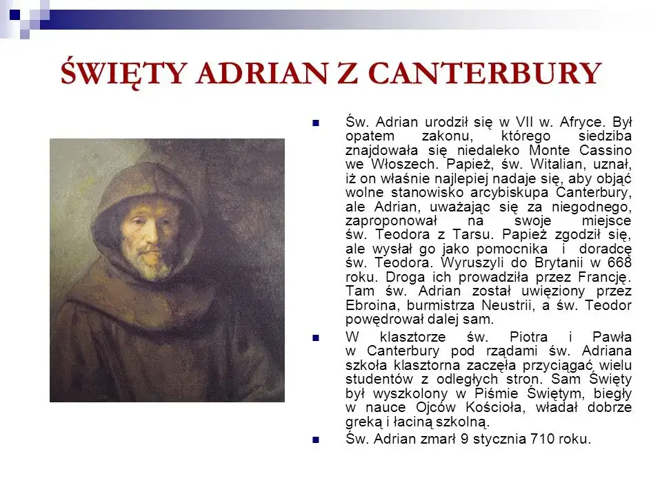 Zdjęcie Święty Adrian - poznaj wszystkich patronów i ich opiekę nad wiernymi