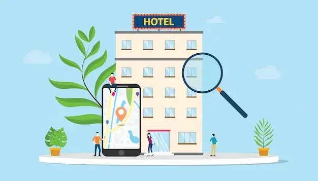 Smartphone Hotel Suche Kartenansicht
