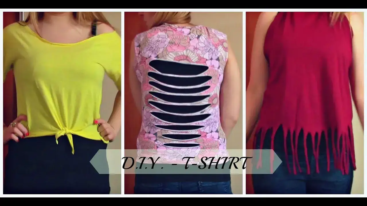 Przed i po przer&oacute;bce bluzki DIY