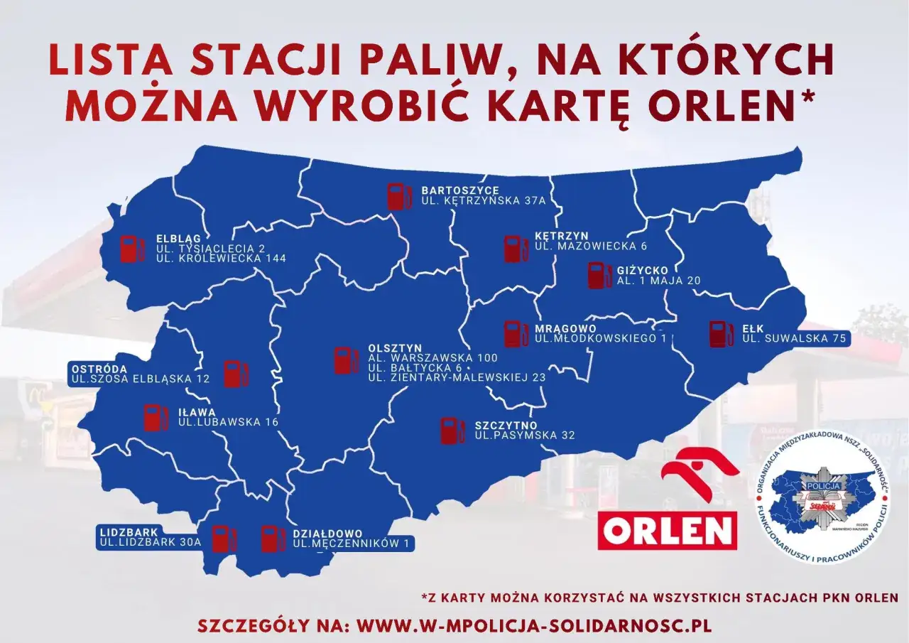 Mapa stacji Orlen Biznestank