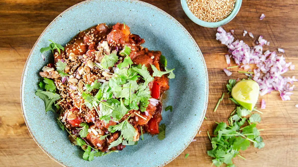 Kuchnia świata wegetariańska dhal chili sin carne gnocchi