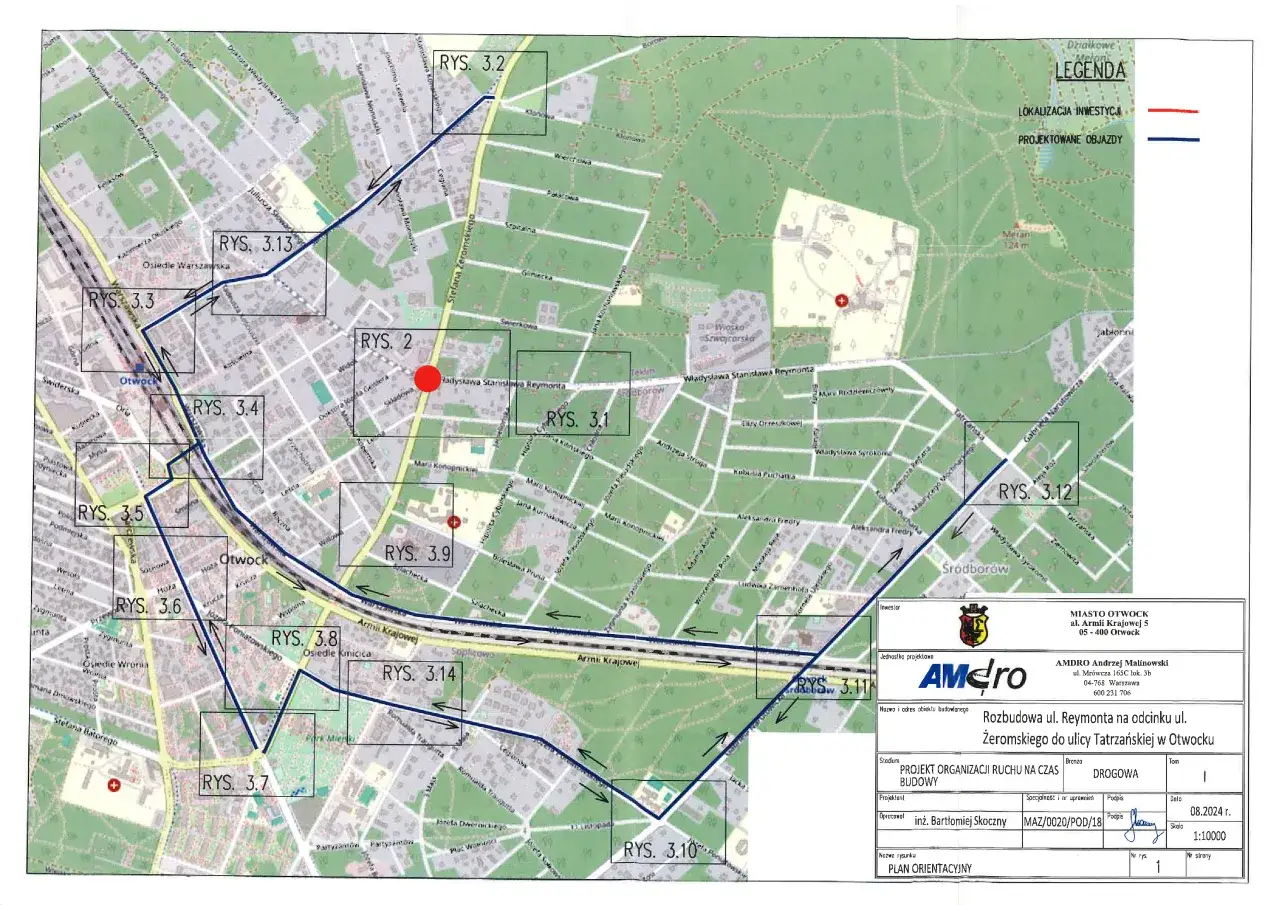 Mapa dojazdu Powiatowe Centrum Zdrowia Otwock