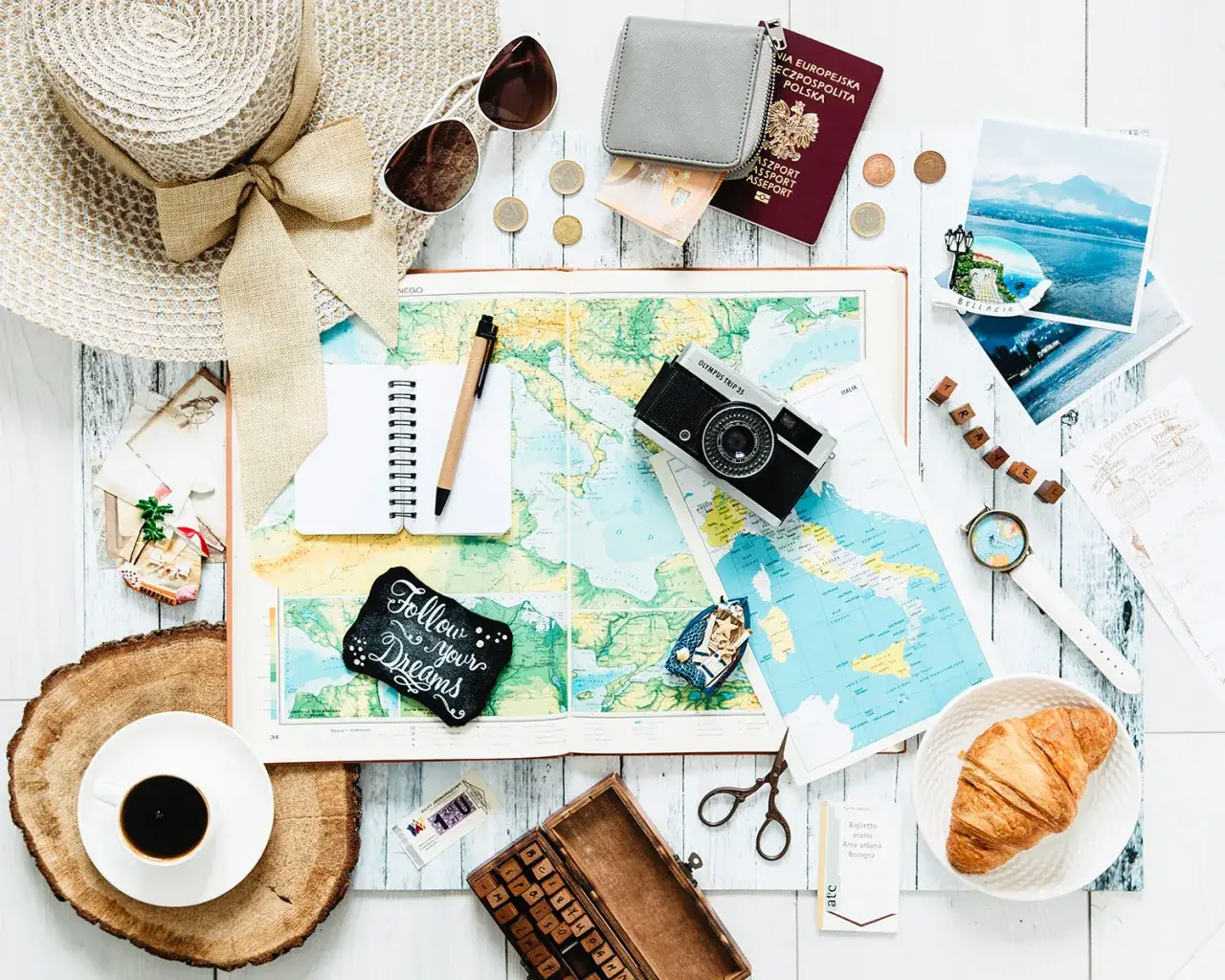 flat lay inspiracje