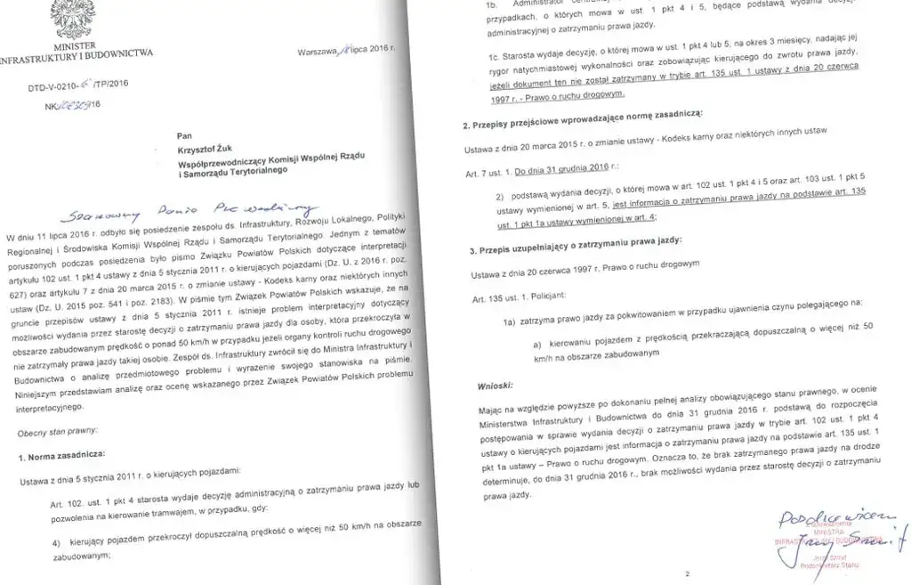 decyzja starosty cofnięcie prawa jazdy