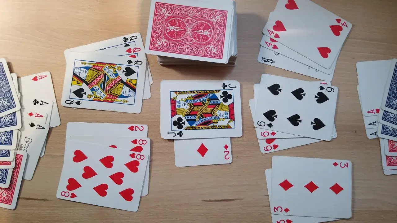 Tabela liczby kart i rozdania w kanascie dla r&oacute;żnej liczby graczy
