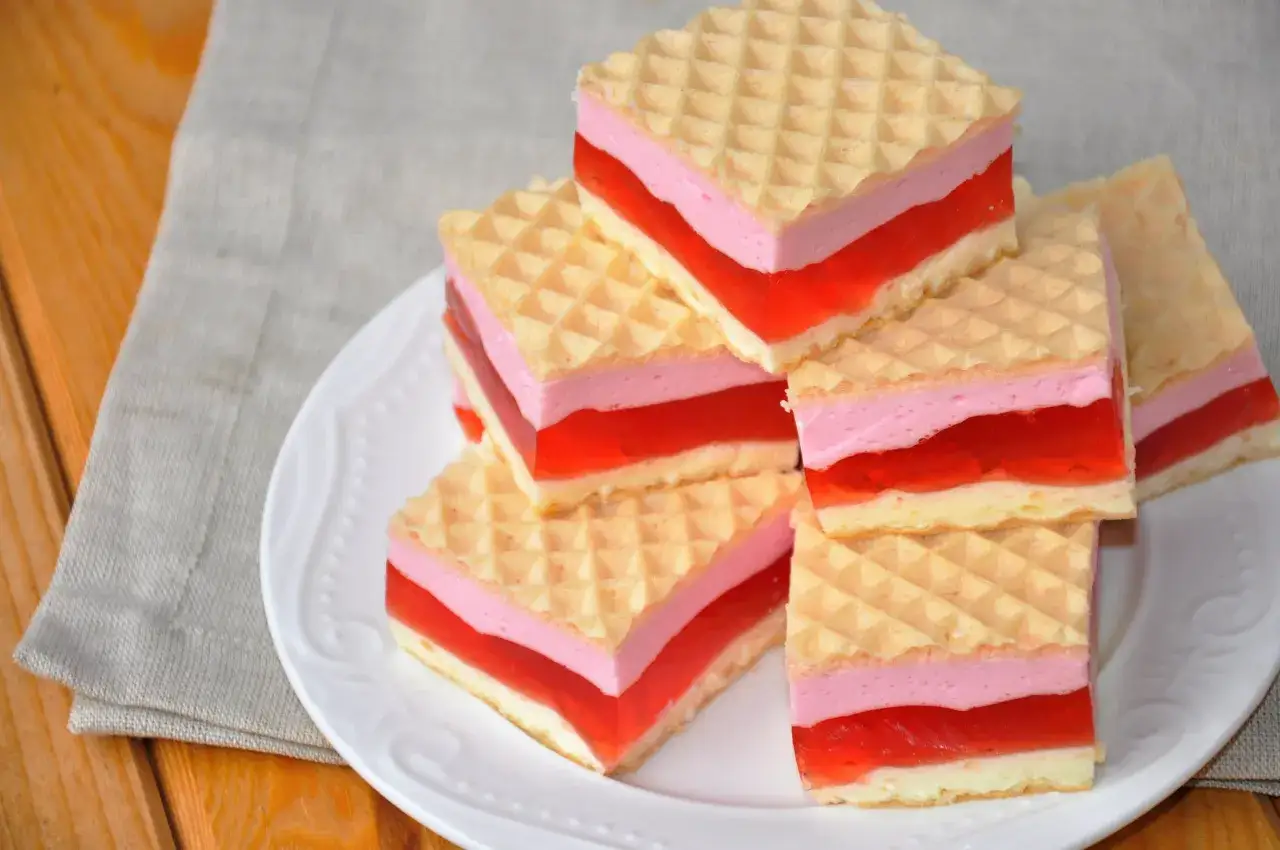 wafle z galaretką krok po kroku
