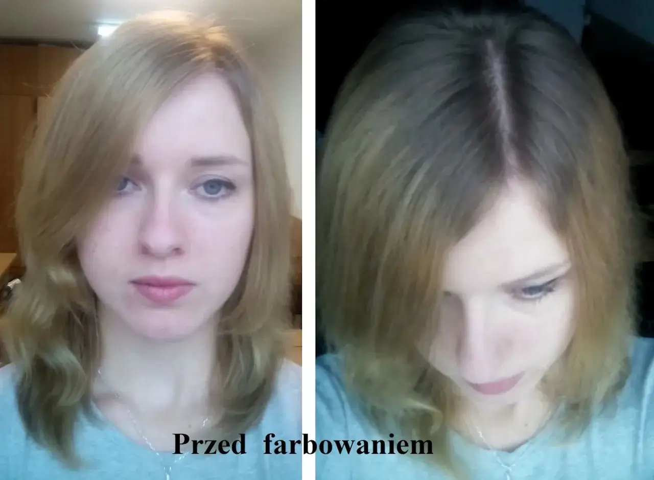 kobieta z włosami po hennie przed farbowaniem
