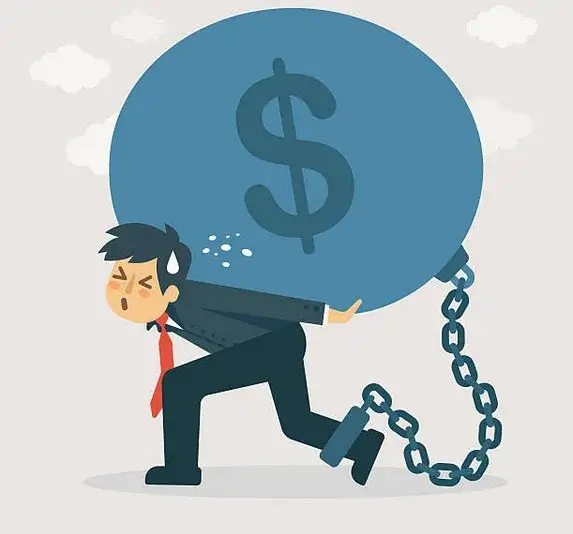 Spirala zadłużenia lub pułapka na pieniądze symbol graficzny