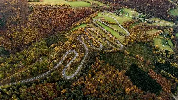 Góry Opawskie kręte drogi motocykl