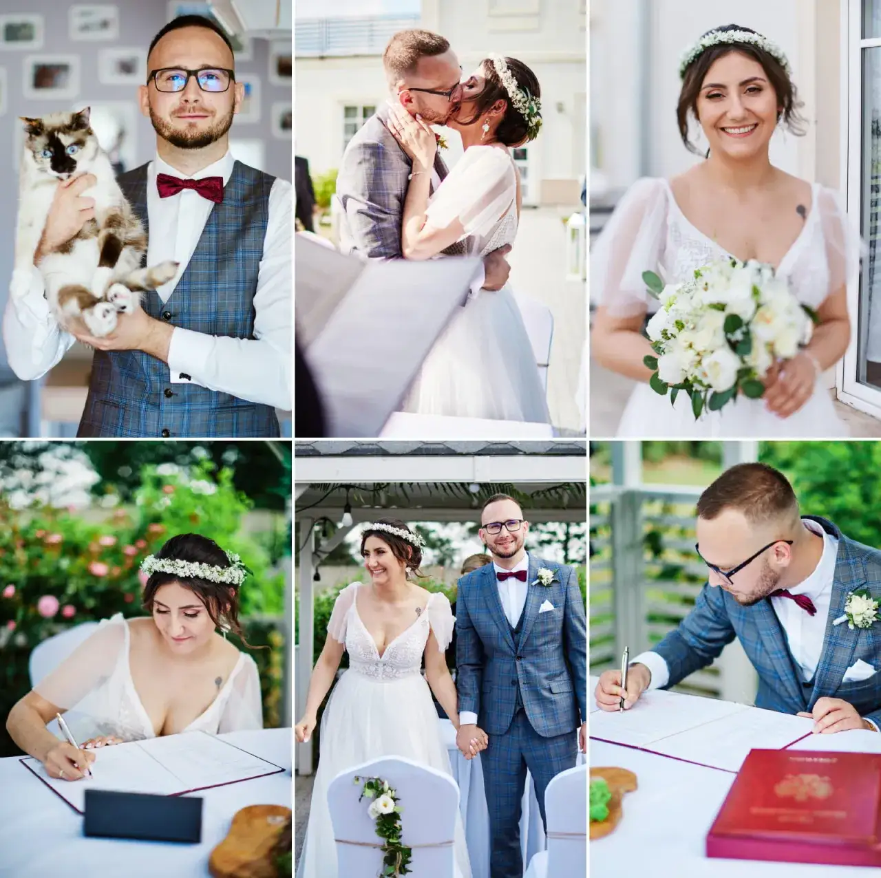 Para młoda z fotografem na ślubie cywilnym