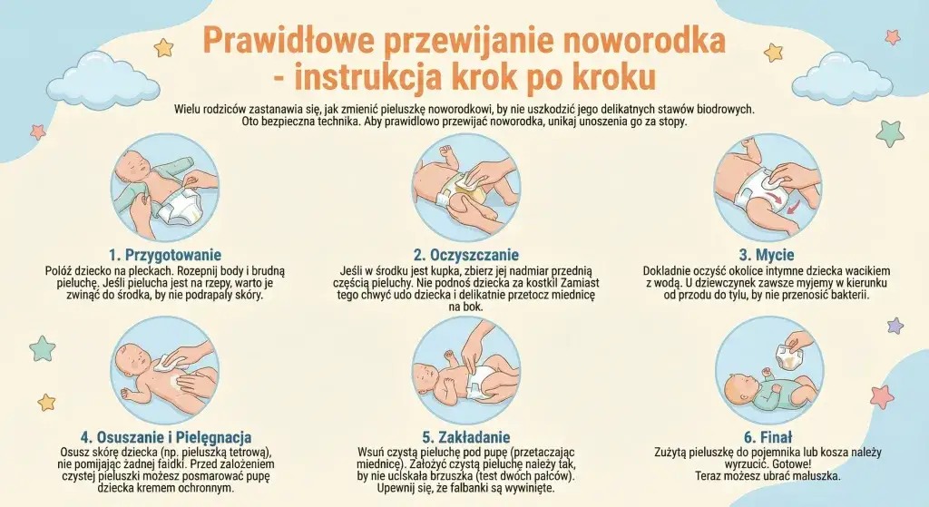Jak założyć pieluchę jednorazową krok po kroku instrukcja