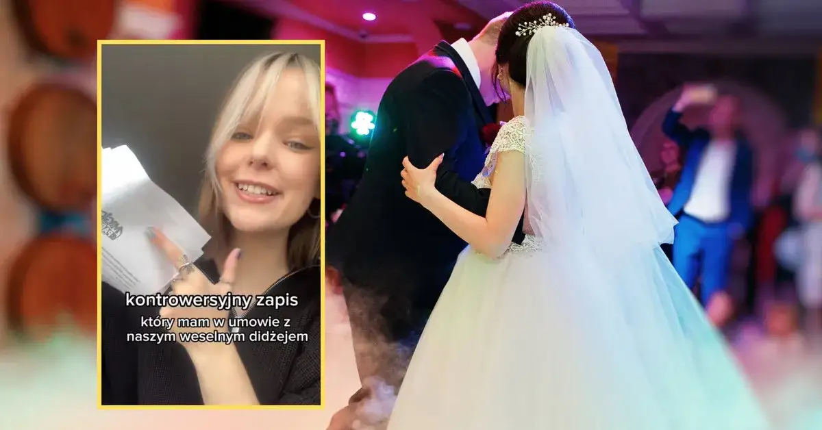 para młoda rozmawiająca z DJ-em weselnym