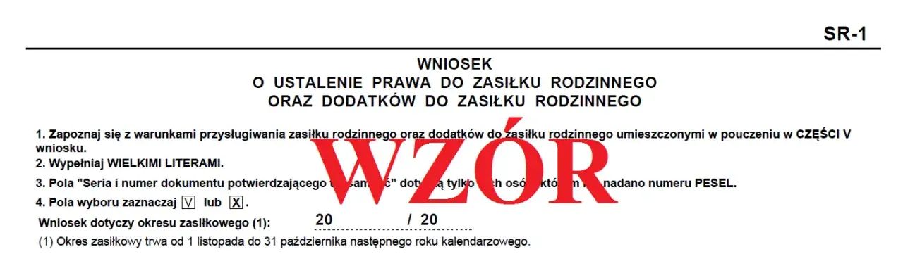 Wypełnianie wniosku o świadczenie rodzinne