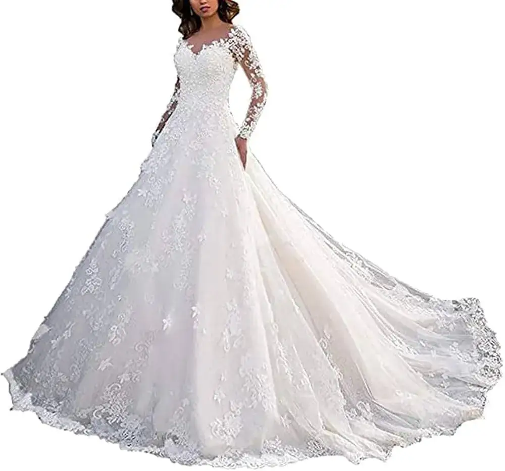 detale sukni ślubnej księżniczki dekolty rękawy