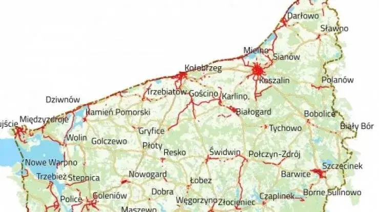 Mapa Polski Kołobrzeg lokalizacja