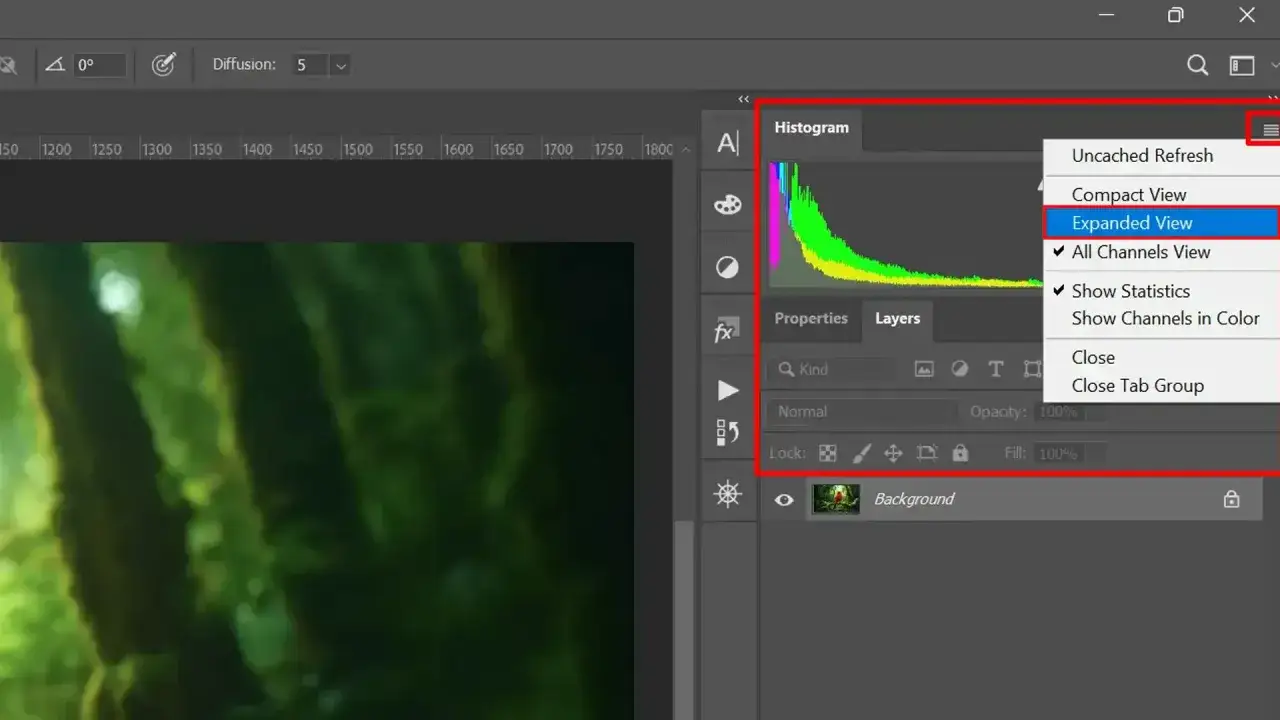 Histogram Photoshop przykłady
