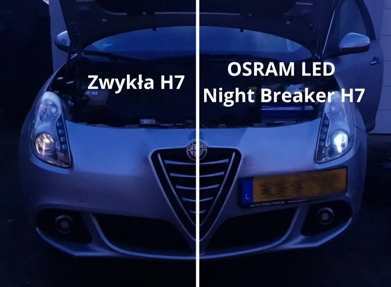 Porównanie świateł: zwykła H7 vs OSRAM LED Night Breaker H7. Czy można wymienić żarówki halogenowe na ledowe w samochodzie?
