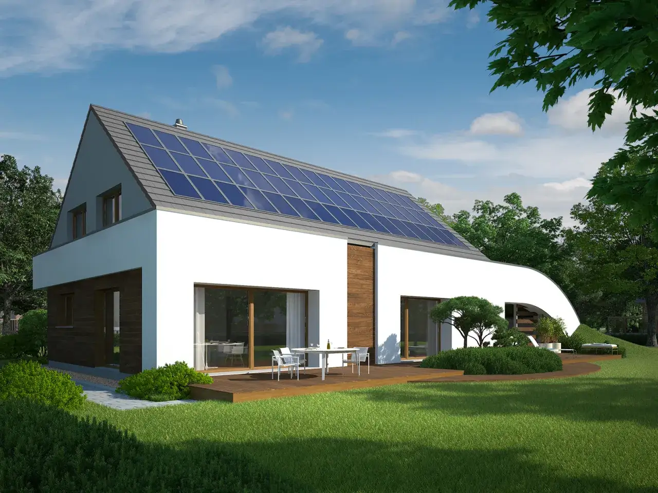 Rodzina w domu z nowoczesnym ogrzewaniem, oszczędzająca energię