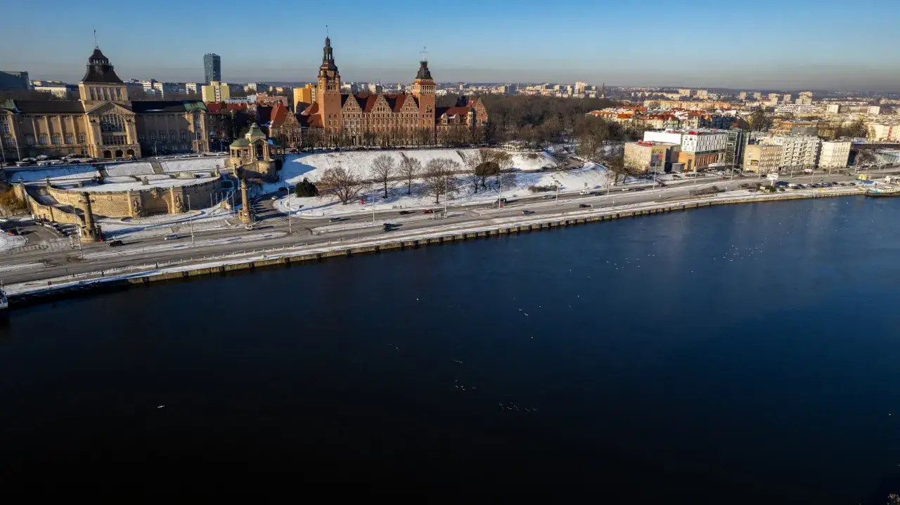 Wały Chrobrego Szczecin panorama