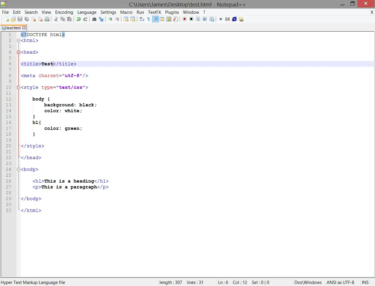 CSS syntax highlighting Notepad++