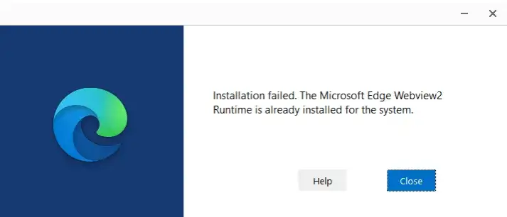 Microsoft Edge WebView2 problem