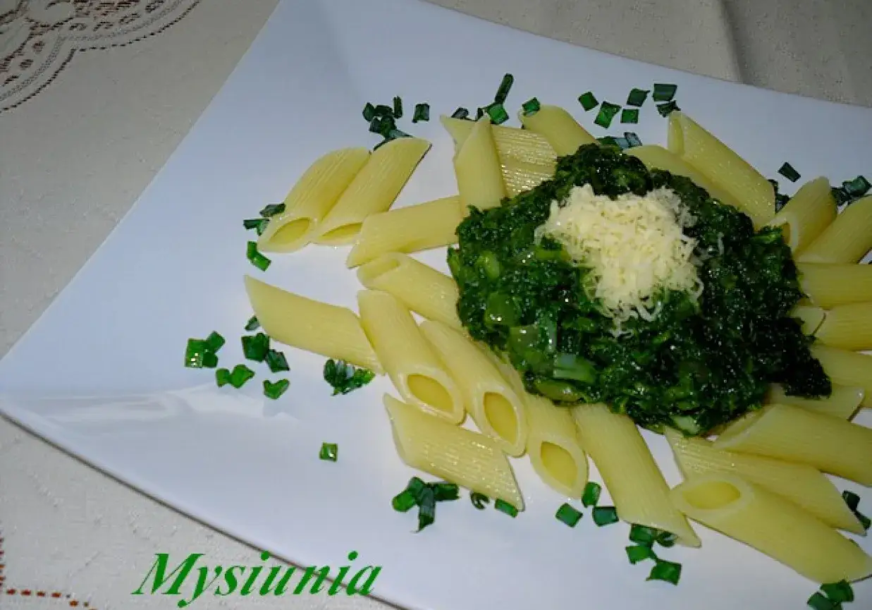 Zdjęcie Penne konjac ze szpinakiem - zdrowy przepis na niskokaloryczny posiłek