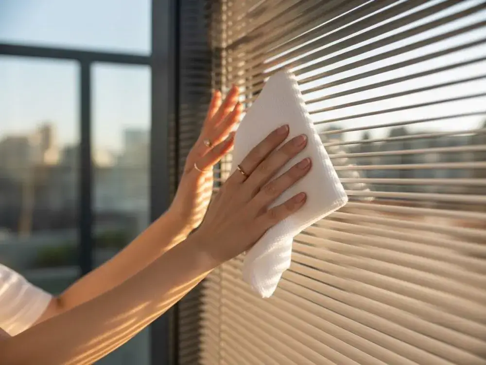 czyszczenie rolet dzień noc wilgotną ściereczką